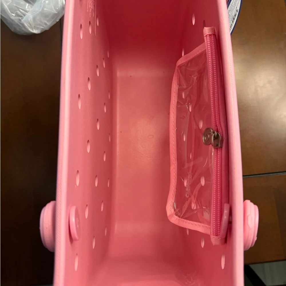NWT BOGG BAG Pink Perforated Tote - Picture 7 of 9